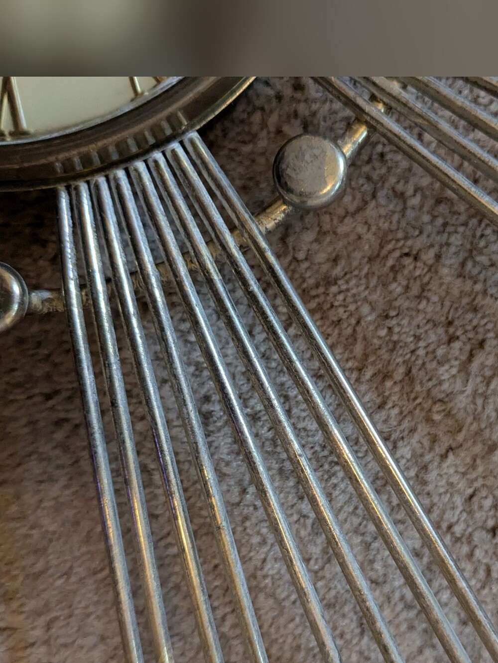 MCM Retro Starburst Sunburst Atomic Wall Clock Gold Germany Nostalgic - Picture 6 of 9